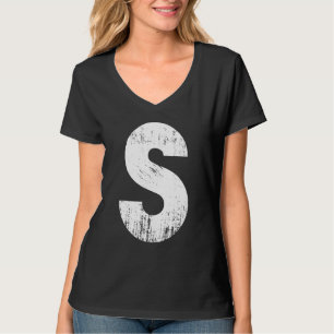 Chipmunk Halloween Carnival Costume Letter S Blue  T-Shirt