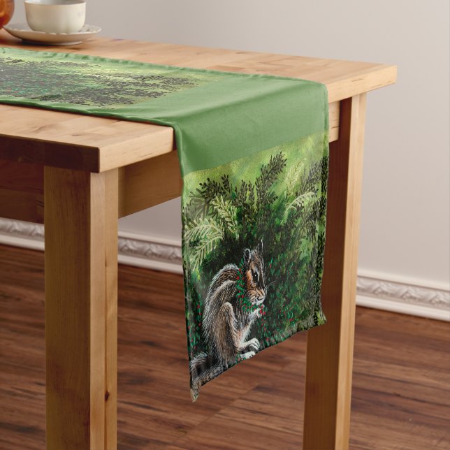 Chipmunk Holly Tablerunner Short Table Runner (In Situ)