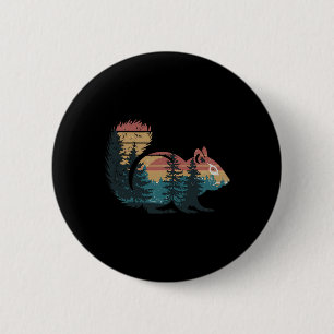 Chipmunk Hunting Hiking Outdoor Camping Forest Men 6 Cm Round Badge