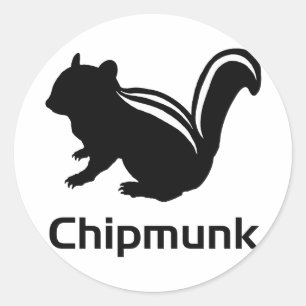 Chipmunk illustration (12) Black Classic Round Sticker