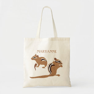 Chipmunk Illustrations Personalised Tote Bag