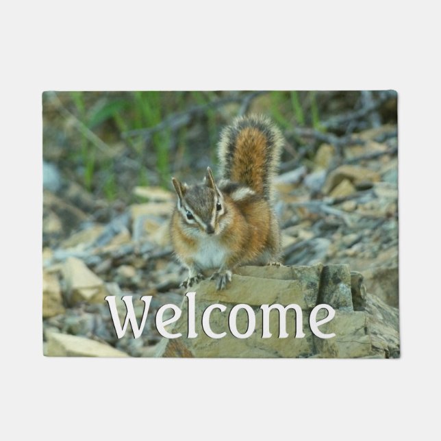 Chipmunk in Glacier National Park Doormat (Front)