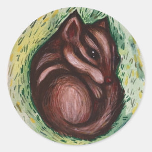 Chipmunk in Spring Classic Round Sticker