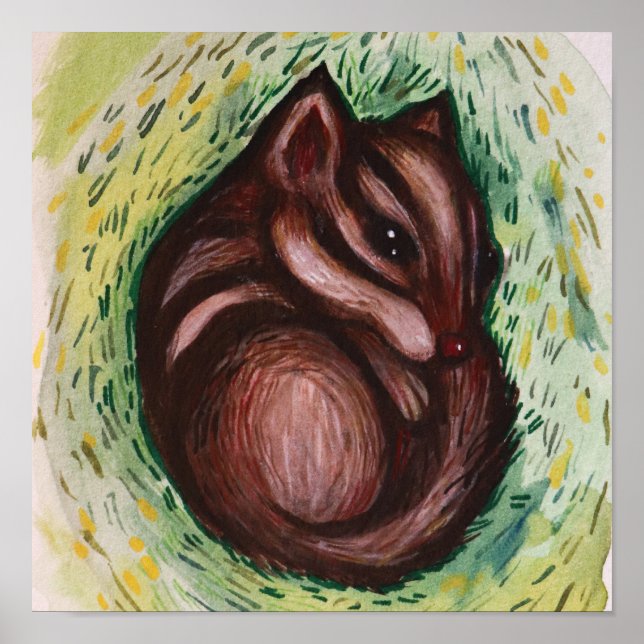 Chipmunk in Spring Poster (Front)