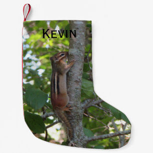 Chipmunk in the Woods Small Christmas Stocking