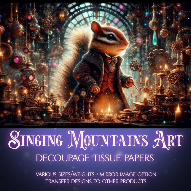 Chipmunk Inventor Magical Workshop Decoupage Tissue Paper (Creator Uploaded)