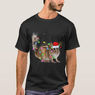 Chipmunk Lover Xmas Lighting Santa Chipmunk Xmas T-Shirt
