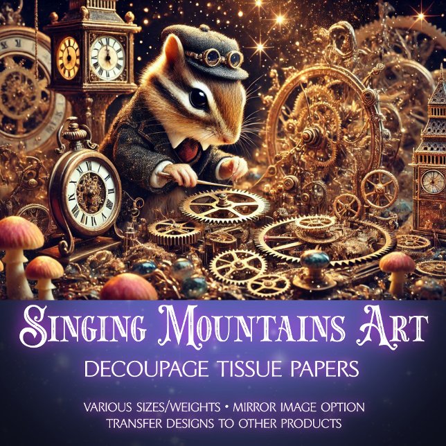 Chipmunk Magical Inventor Workshop Decoupage Tissue Paper (Creator Uploaded)