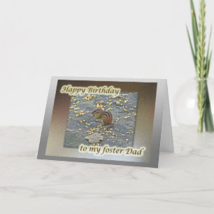 Chipmunk on Rock Birthday Foster Dad Card
