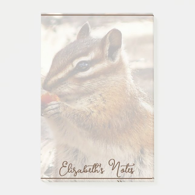 Chipmunk personalised post-it notes (Front)