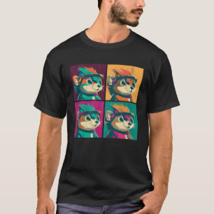 Chipmunk Pop Illustration Colorful Animal Women T-Shirt