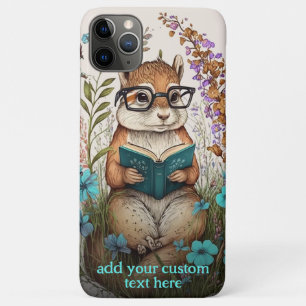 Chipmunk Read Book Wildflower Cottagecore Custom iPhone 11 Pro Max Case
