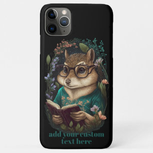 Chipmunk Read Book Wildflower Cottagecore Custom iPhone 11 Pro Max Case