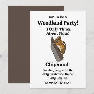 Chipmunk Rodent Funny Woodland Party Invitation