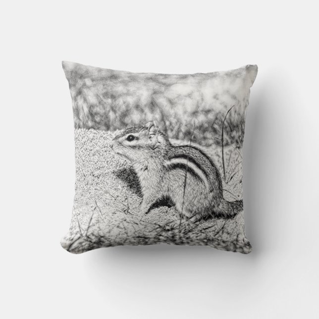 Chipmunk Sketch Cushion (Front)