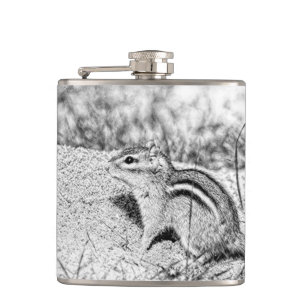 Chipmunk Sketch Hip Flask