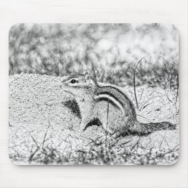 Chipmunk Sketch Mouse Mat (Front)