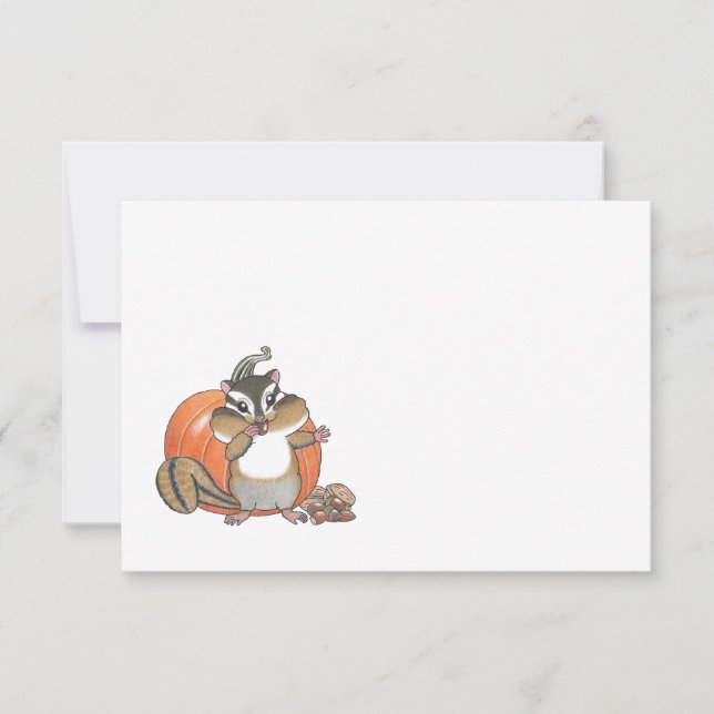 Chipmunk Squirrel Any Occasion Flat Note Card (Front)