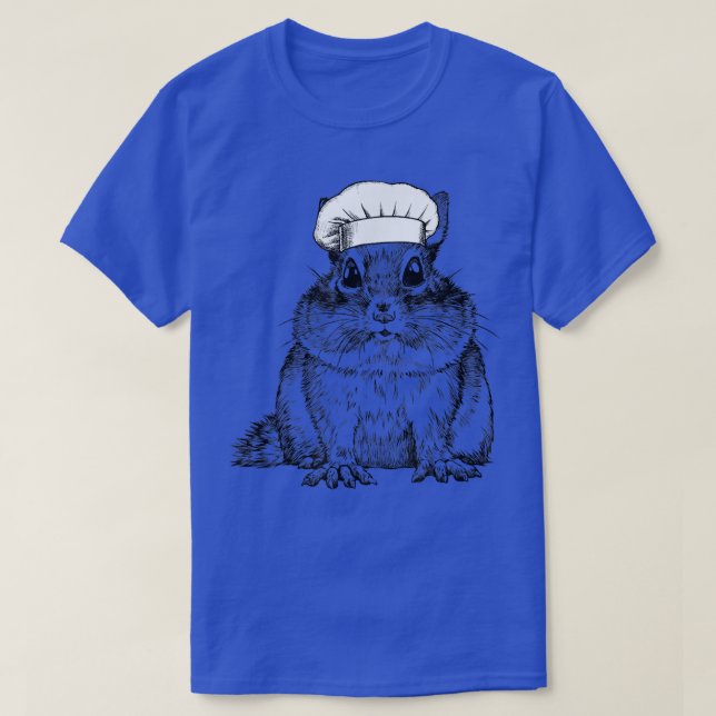 Chipmunk Striped Squirrel Chef Funny Cooking Cook  T-Shirt (Design Front)