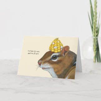 Chipmunk with corn encouragement card