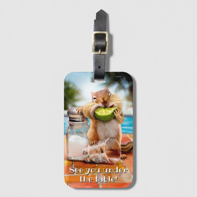 Chipmunk With Lime Luggage Tag (Front Vertical)