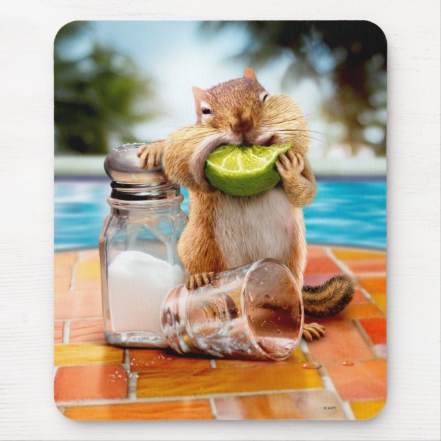 Chipmunk With Lime Mouse Mat (Front)