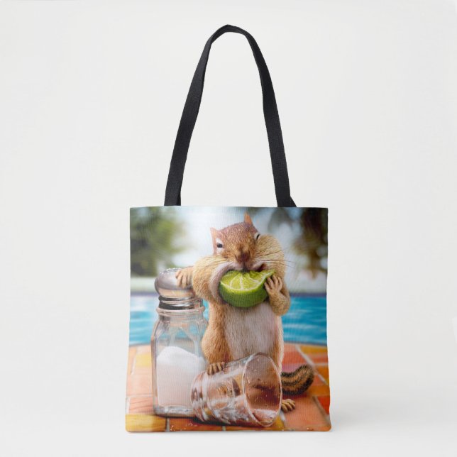 Chipmunk With Lime Tote Bag (Front)