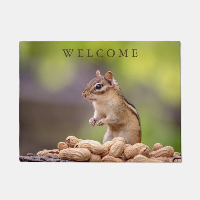 Chipmunk with peanuts doormat (Front)