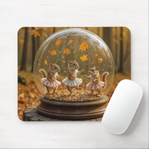 Chipmunks Dancing In a Glass Globe Mouse Mat