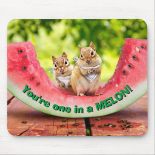 Chipmunks Eating Watermelon Mouse Mat