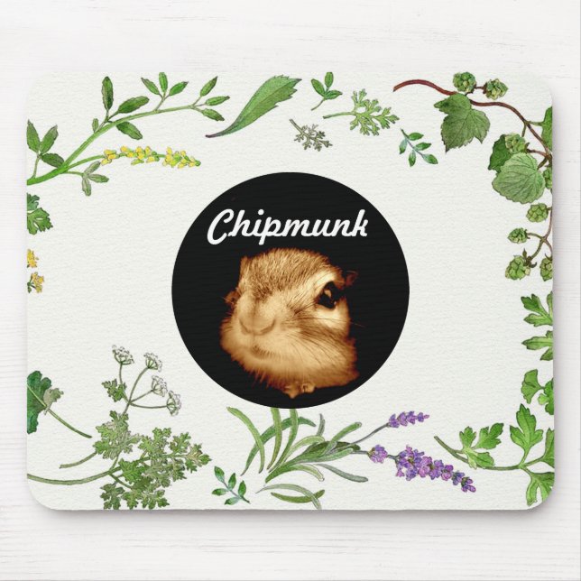 chipmunk's face (photograph) mouse mat (Front)