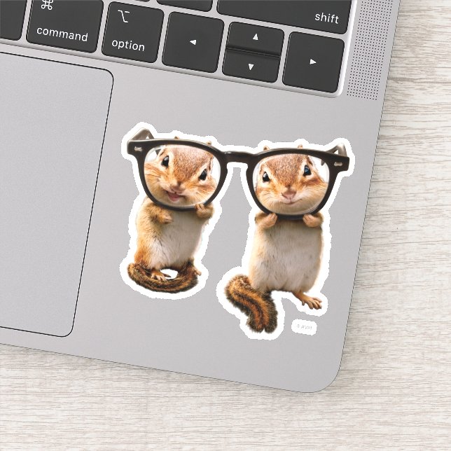 Chipmunks in Reading Glasses (Detail)