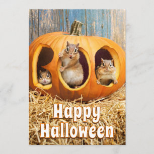 Chipmunks Inside Boo Jack-o-Lantern Invitation