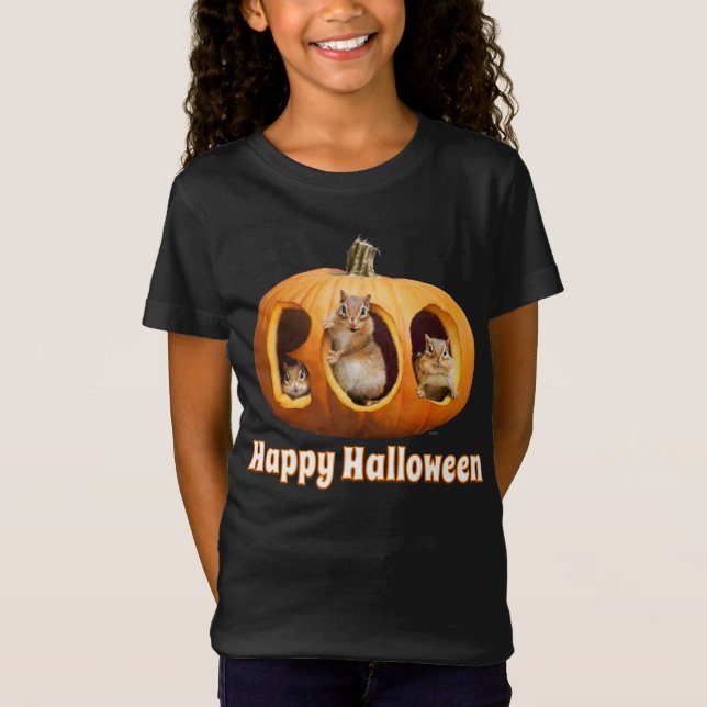 Chipmunks Inside Boo Jack-o-Lantern T-Shirt (Front)