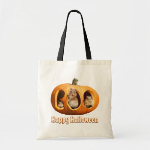 Chipmunks Inside Boo Jack-o-Lantern Tote Bag