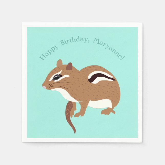 Chipmunks Themed Birthday Party Custom Napkin (Front)