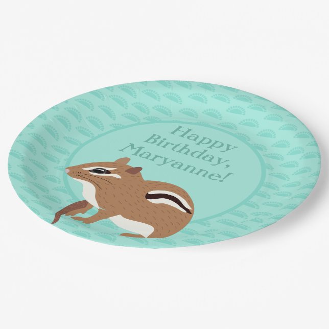 Chipmunks Themed Birthday Party Custom Paper Plate (Angled)