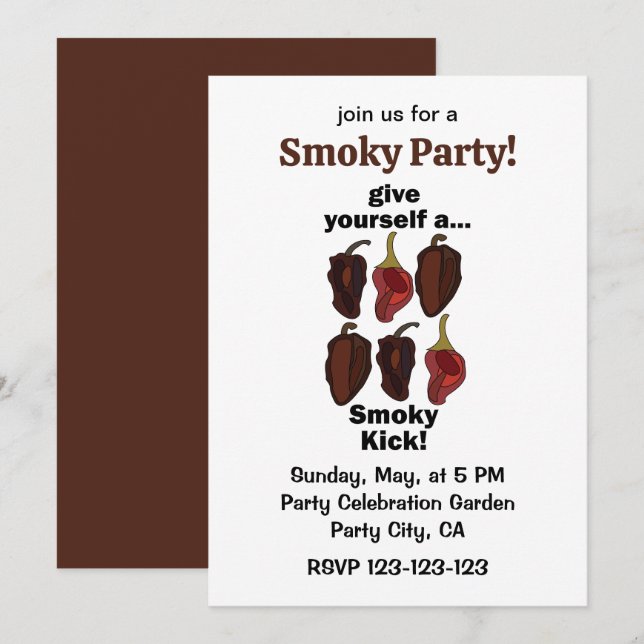 Chipotle Give Yourself a Smoky Kick Funny Chipotle Invitation (Front/Back)