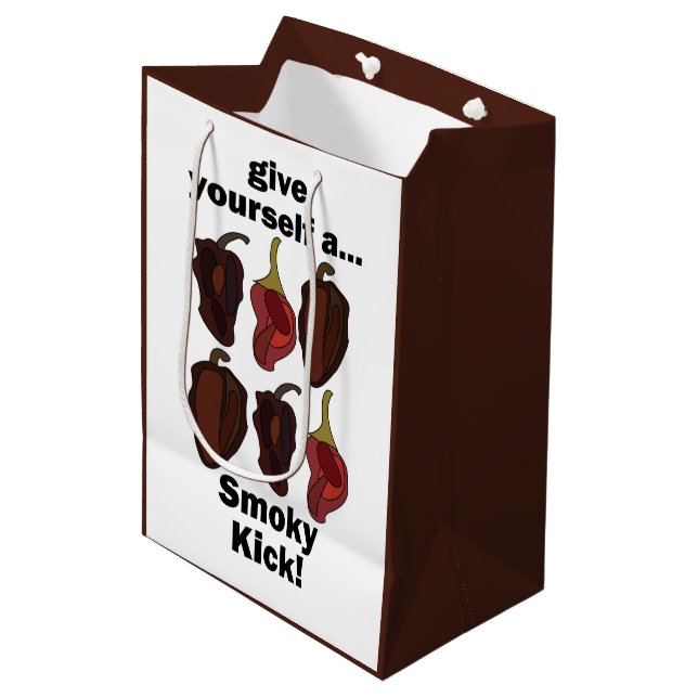 Chipotle Give Yourself a Smoky Kick Funny Chipotle Medium Gift Bag (Front Angled)