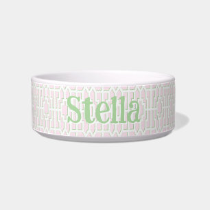 Chippendale Fret in Pink and Green Bowl