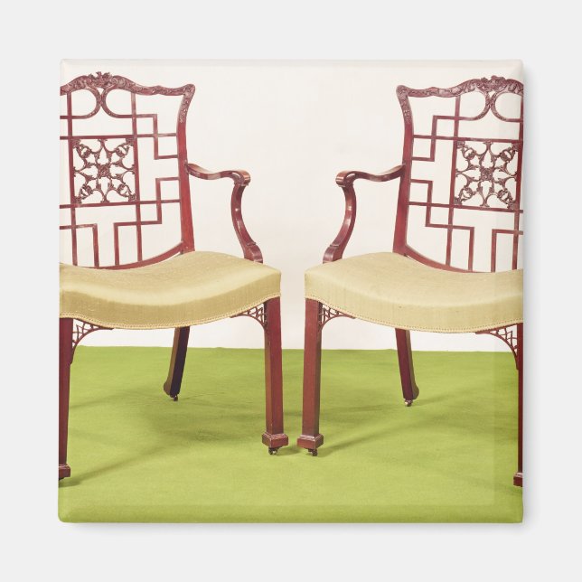 Chippendale mahogany dining chairs magnet (Front)