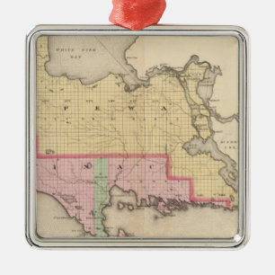 Chippewa County  Mackinac County Michigan Metal Tree Decoration