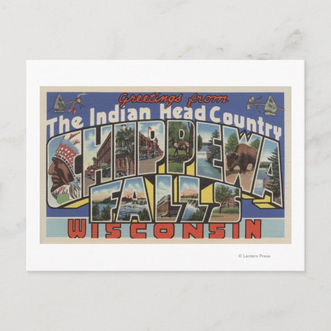 Chippewa Falls, South Dakota - Large Letter Postcard (Front)