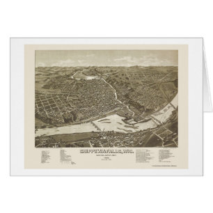 Chippewa Falls, WI Panoramic Map - 1886