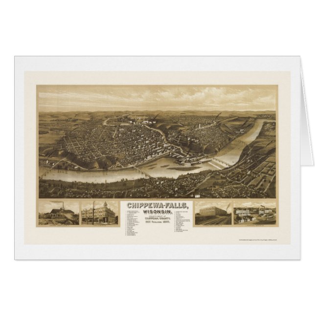 Chippewa Falls, WI Panoramic Map - 1907 (Front Horizontal)