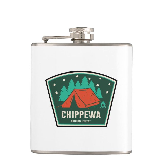 Chippewa National Forest Camping Hip Flask (Front)