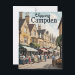 Chipping Campden Vintage Postcard<br><div class="desc">Step back in time with this vintage-style postcard featuring the picturesque market town of Chipping Campden. Known for its charming Cotswold stone buildings,  historic streets,  and timeless English countryside charm,  this design beautifully captures the essence of traditional rural England. Perfect for travelers,  collectors,  and lovers of classic British heritage.</div>