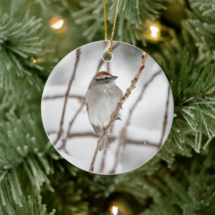 Chipping Sparrow Ceramic Ornament