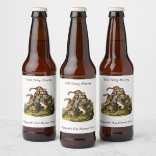 Chipping Squirrel ( Eastern Chipmunk ) by Audubon Beer Bottle Label