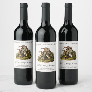 Chipping Squirrel ( Eastern Chipmunk ) by Audubon Wine Label